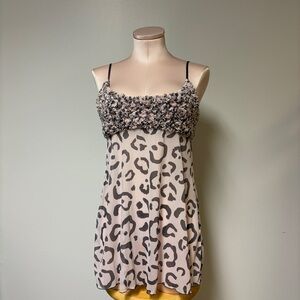 La SENZA Pink & Gray Leopard Print Nighty